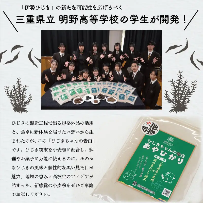 ひじき 粉末入り 薄力粉 400g １袋 お試し あやひかり 国産 小麦 小麦粉 もっちり ふわふわ 食物繊維 毎日 栄養 ひじき 粉末 健康 ジッパー付 天ぷら たこ焼き お好み焼き チヂミ 磯辺揚げ