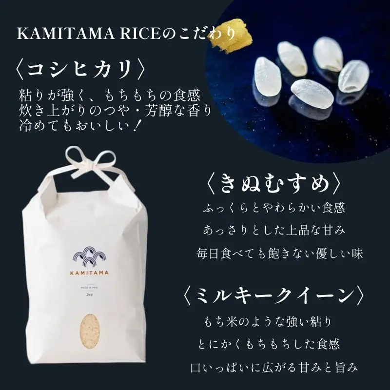 定期便 三品種 米 令和8年 10kg×3回 コメ こめ 萩産 KAMITAMA｜HG0T0392