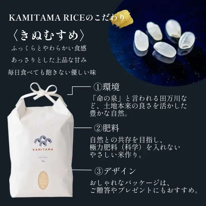 定期便 3か月 きぬむすめ 令和8年 5kg  米 コメ こめ 萩産 KAMITAMA｜HG0T0590