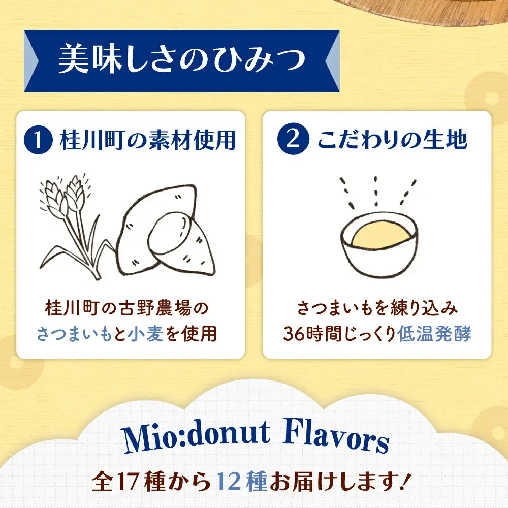 【全12回定期便】ふわもちリングドーナツ 12種セット 桂川町/Mio:Donut [ADBH047] ドーナツ スイーツ デザート 冷凍 セット