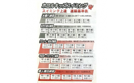 ホロルキッズスイミング教室　1か月受講券(レッスン回数が3回の月対象) (BG024)