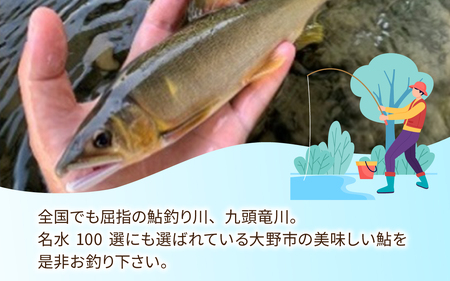 【2026年分】大野市漁業協同組合管区　鮎釣り券(1日券)とお食事（1回分）1名様分