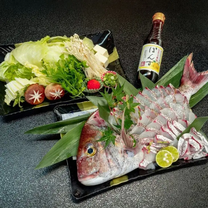 天然鳴門鯛「鯛しゃぶ」（1匹）淡路野菜添え