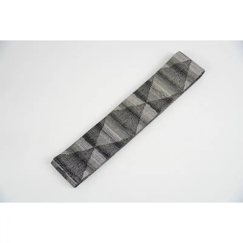 角帯　大ウロコ文（グレー）*リバーシブル幅約10.2cm×長さ約420cm