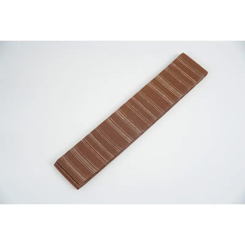 ＜丹後の藤布　遊絲舎＞角帯　藤糸あそび（茶）幅約10.2cm×長さ約420cm