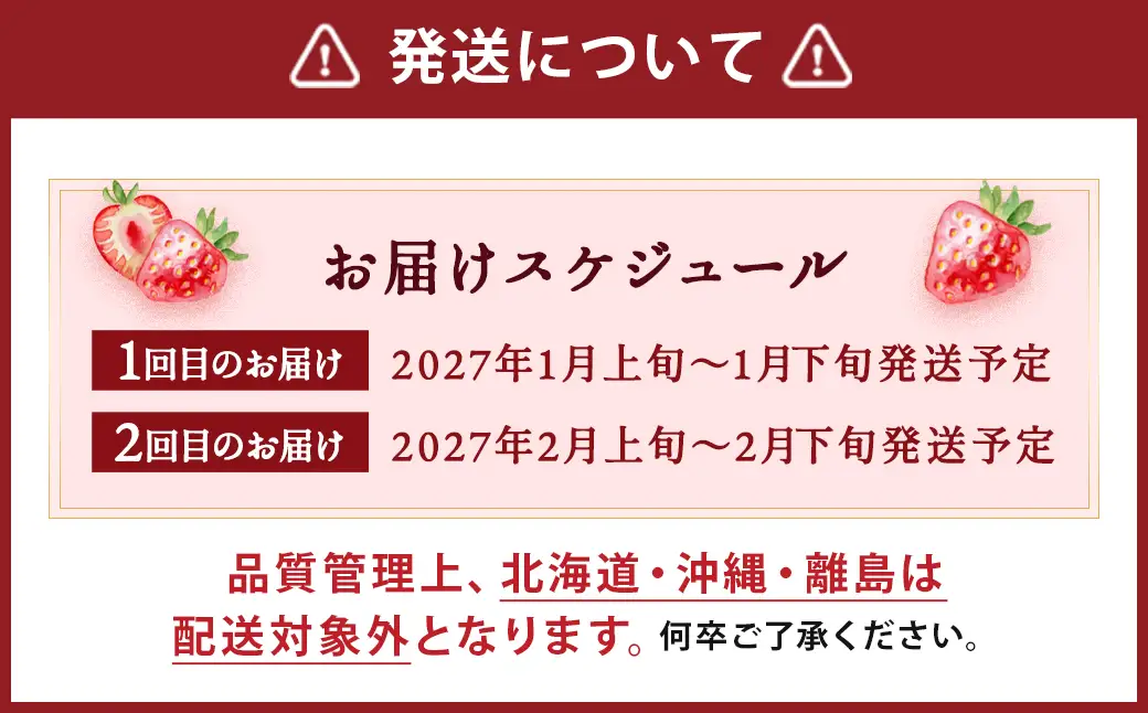 【2回定期便】いちご「あまおう」 約270g×2パック 計約1.08kg 苺 イチゴ 果物 フルーツ 【2027年1月上旬発送順次開始予定】
