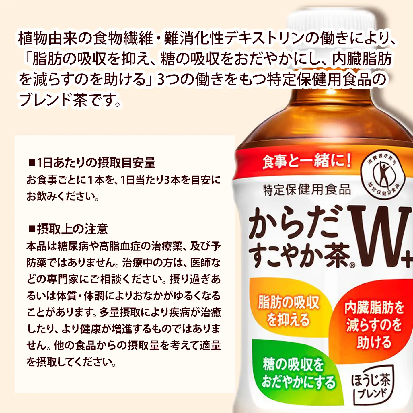 からだすこやか茶W+ 350mlPET_24本入り×1ケース｜ トクホ 特定保健用食品