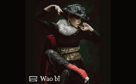 ブーツ 【オリジナル一点もの】wao bi ブーツ 単品 本革 正絹 逗子市 女性用黒系