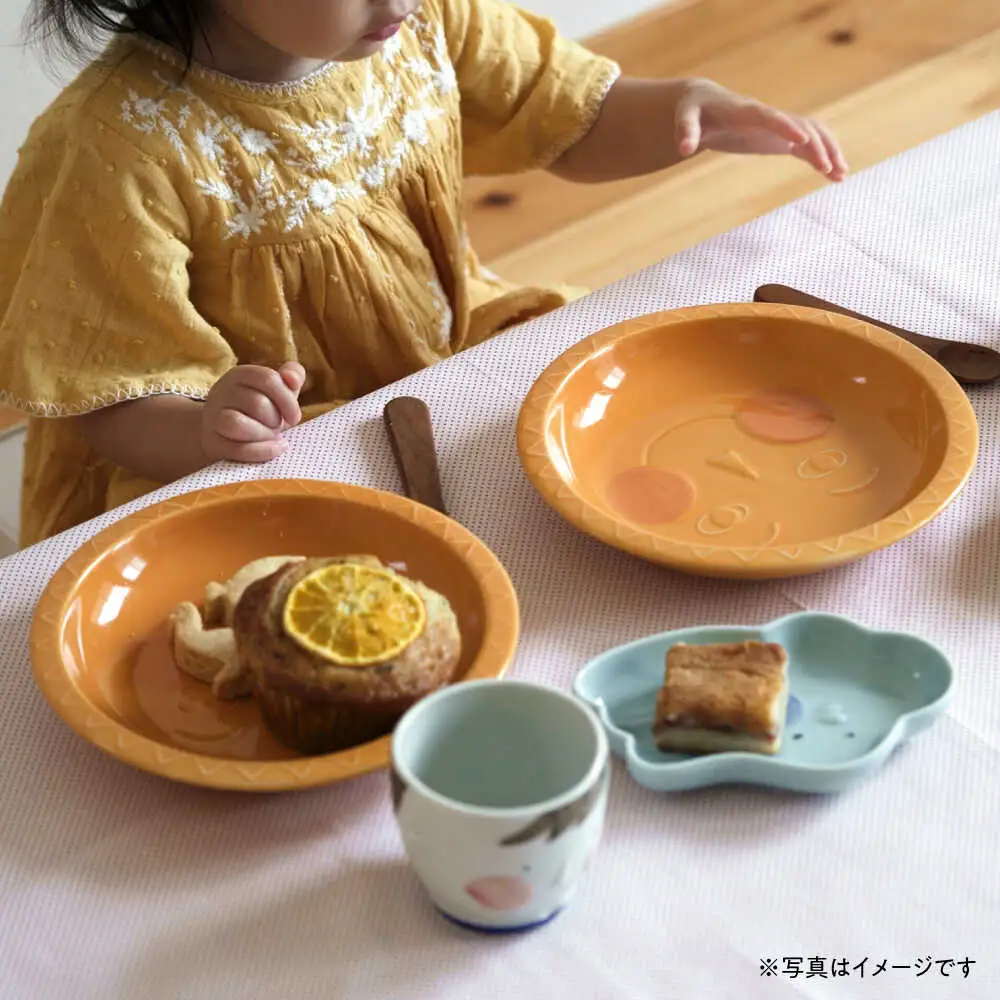 【瀬戸焼】ケランケラン 北風と太陽セット イエロー 【セラミック・ジャパン】子ども用食器 食器 皿 コップ [BBBC012]