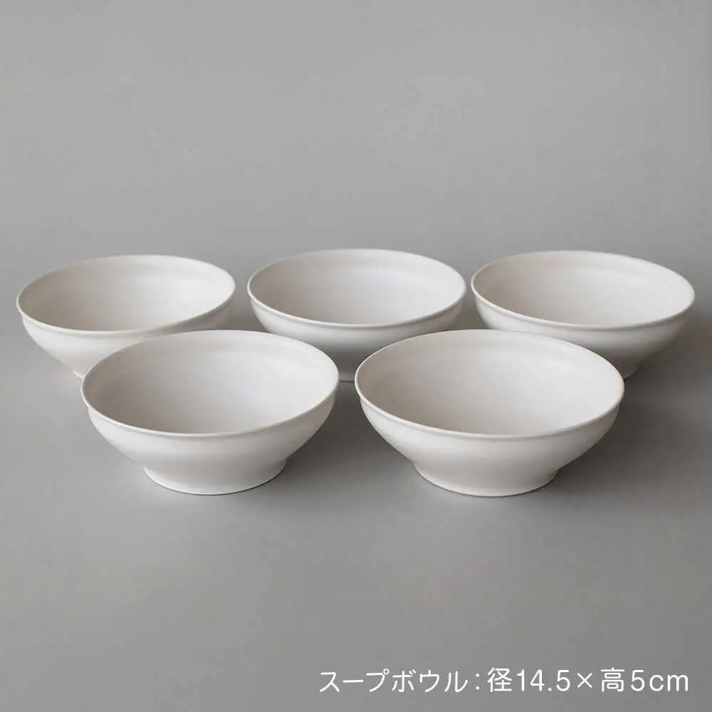 【波佐見焼】KINU スープボウル 5点セット（艶なし）【studio wani】[MB94]