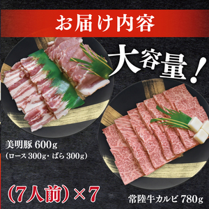 常陸牛A5ランク・美明豚焼肉セット　合計約50人前！（EK-87）