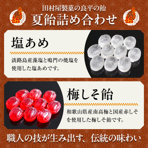 田村屋製菓の夏飴詰め合わせ(塩あめ、梅しそ飴)　～良平の飴 手造り飴～ [128T08]