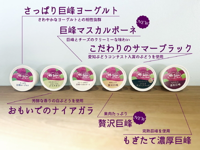 林ファームのぶどうジェラート6種セット (6個入り)｜ブドウ アイス ジェラート ソルベ 果物 スイーツ プレゼント ギフト セット 巨峰 サマーブラック ヨーグルト 白ぶどう マスカルポーネチーズ ナイアガラ [0535]