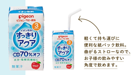 【 ピジョン 】 すっきりアクア りんご 125ml × 48個 紙パック飲料 