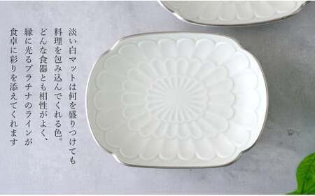 【アウトレット 訳アリ】有田焼 渕プラチナ 楕円皿 2枚 セット 【貝山窯】食器 器 うつわ 取皿 銀 数量限定 fh004