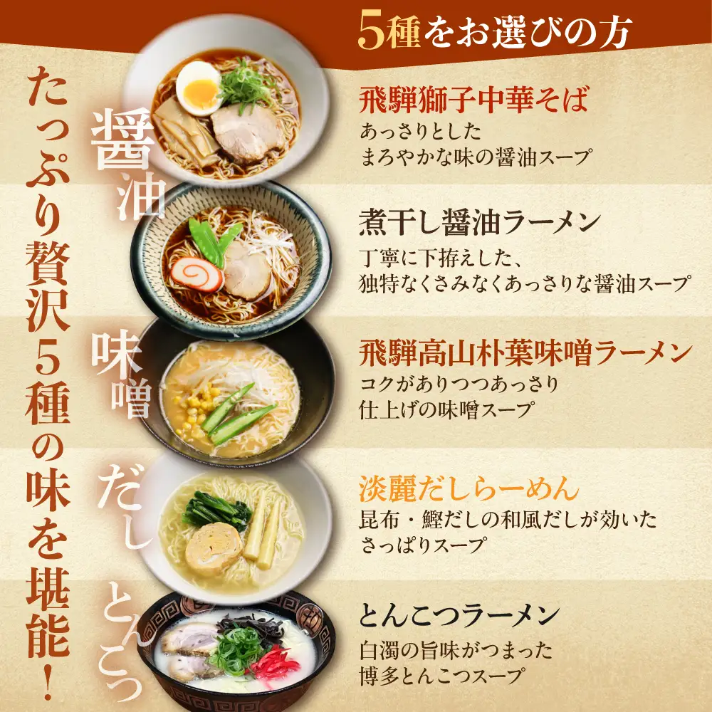 《1～2週間程度で発送》スープ5種 24食 ラーメン 食べ比べ 堪能セット 5種24食 老田屋 生麺 ご当地ラーメン 高山ラーメン 常備食 保存食 備蓄 簡易包装 食べ比べ 詰め合わせ ヘルシー あっさり お取り寄せ ご当地グルメ 高山らーめん 常温保存 ラーメンランキング 殿堂入り おいしい訳あり品 日時指定