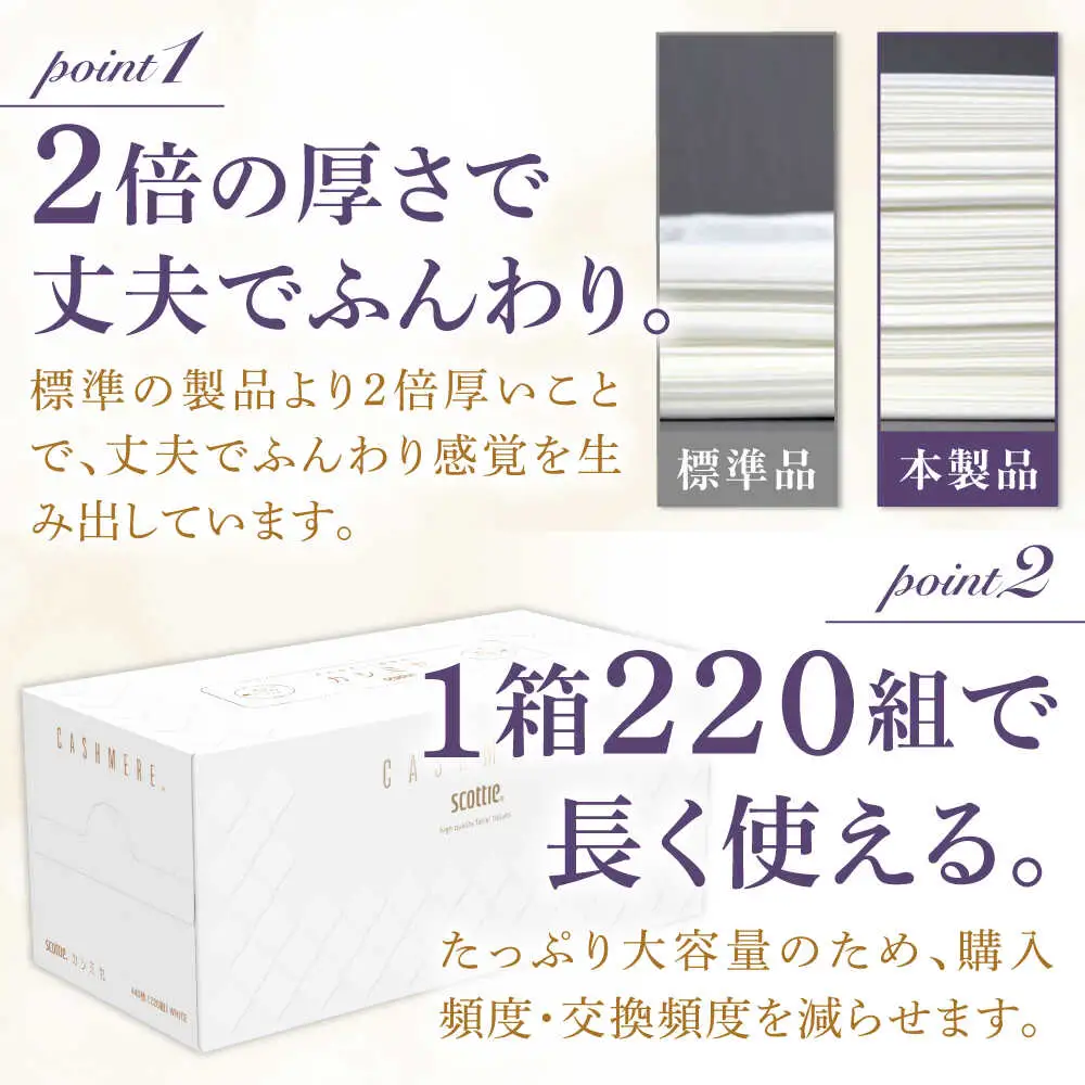 【全6回定期便(2ヵ月に1回)】カシミヤ スコッティ 10箱 ティッシュ ペーパー ティッシュペーパー [BDAM034]