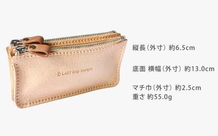 ZIP コインウォレット （ダブル） ヌメ革 豚革 革 レザー 小銭入れ コインケース 財布 革財布 ファスナー 革製品
