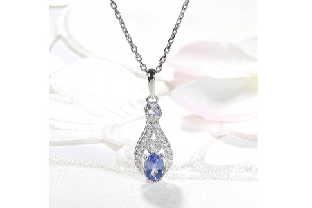ペンダント ネックレス PT900 プラチナ 0.17ct ダイヤモンド タンザナイト しずく つゆ型 ミル アンティーク誕生石 大粒 ジュエリー 【f253-pt-ta】