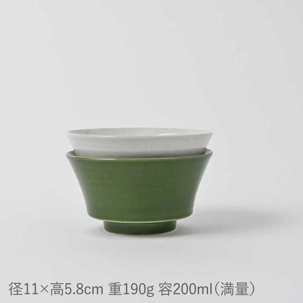 【波佐見焼】とびかんな ほどよく小さなお碗 ペア  白磁・織部色【福田陶器店】[PA382]