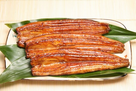 うなぎ120ｇ長蒲焼×3、肝蒲焼100ｇ×1、たれ（山椒）、吸物セット (a20-445)
