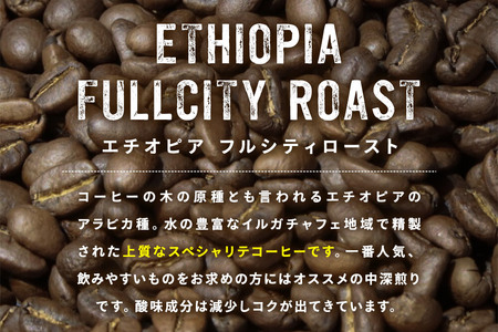 コーヒー豆 エチオピア フルシティ 500g×1個