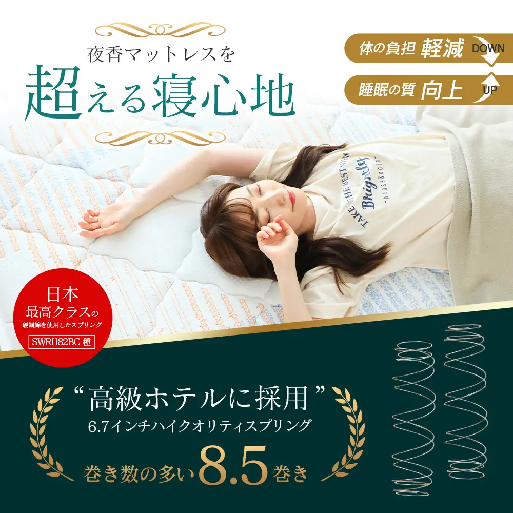 マットレス シングル 咲夜レアル 抗ウイルス加工 衛生タイプ 源ベッド ポケットコイル 6.7インチ 選べる3種の寝心地 デオファクター deofactor 圧縮梱包 制菌加工 抗かび加工 両面仕様_CH041_RDsg
