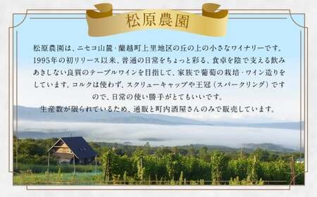 白ワイン『ミュラートゥルガウ』『ナイヤガラスパークリング』ハーフボトル（松原農園）