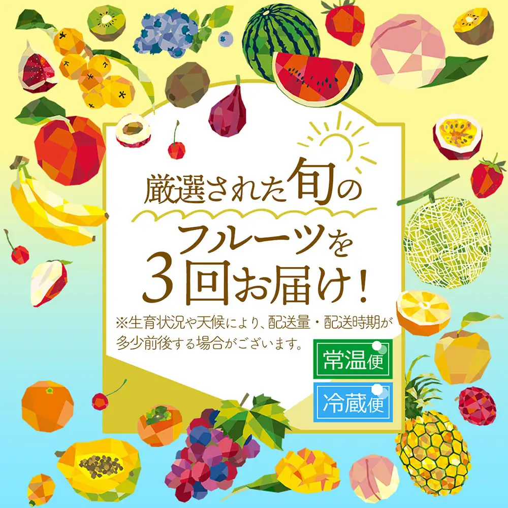 【R8.8月中旬より発送開始】食の都庄内 厳選フルーツ便C（入金期限：2026.7.31）アールスメロン 和梨 シャインマスカット 全3回配送 常温便 冷蔵便