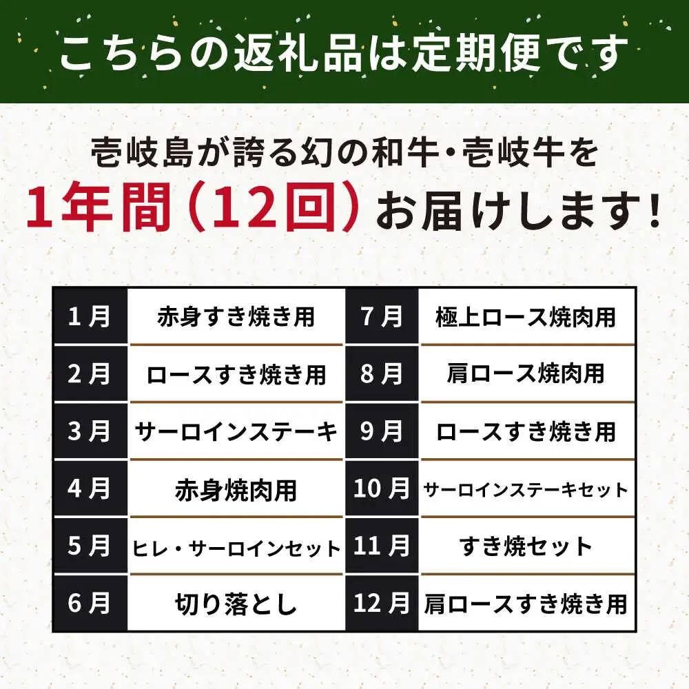 【全12回定期便】壱岐牛年間定期便 [JBO162] 肉 和牛