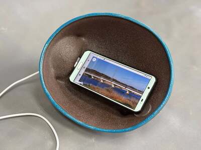 屏風ヶ浦焼 高音質陶器スピーカー「Amano Iwabue」スマホリフレクター ブルー 陶器スピーカー スピーカー 陶器製 手作り 音質 高音 低音 旭市 海音窯 近藤やきもの教室 kog005