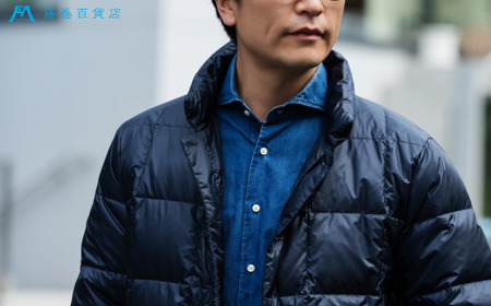 【Lサイズ】【藤巻百貨店】 HOKKAIDO DOWN×CENTENA （ネイビー） 北海道ダウンジャケット ダウンジャケット メンズ レディース アウター コンパクト 超軽量 羽毛 フードなし 男性 女性 北海道 小樽市