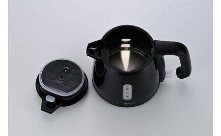 転倒湯漏れ機能付き　電気ケトル0.8L　黒　電化製品 キッチン用品  電気ケトル 空だき防止機能 こぼれにくい 卓上新潟県田上町