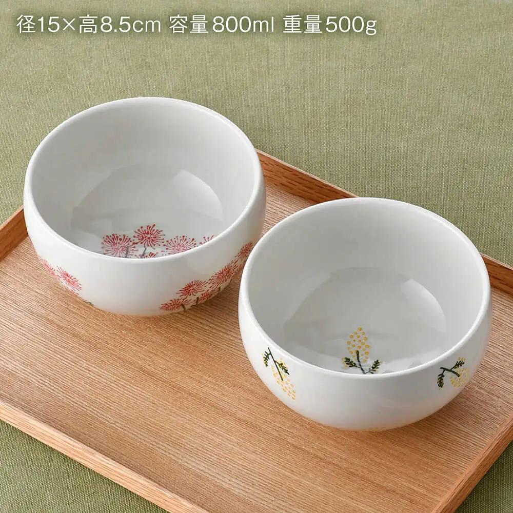 【波佐見焼】どんぶり・箸置き小皿 花柄 オリジナルセット 4点【大貴セラミックス/浜陶】[NB153]