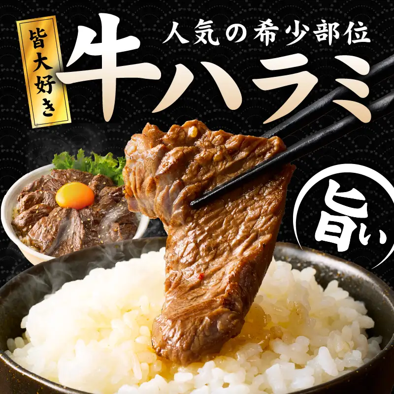 【満足牛ハラミ】中辛タレ漬け 合計3kg 