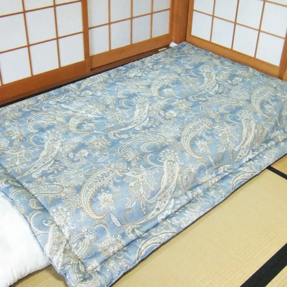国産真綿100％使用 近江真綿 手引き布団 1.5kg シングル 【青色】　[AQBN015] 布団 かけ布団