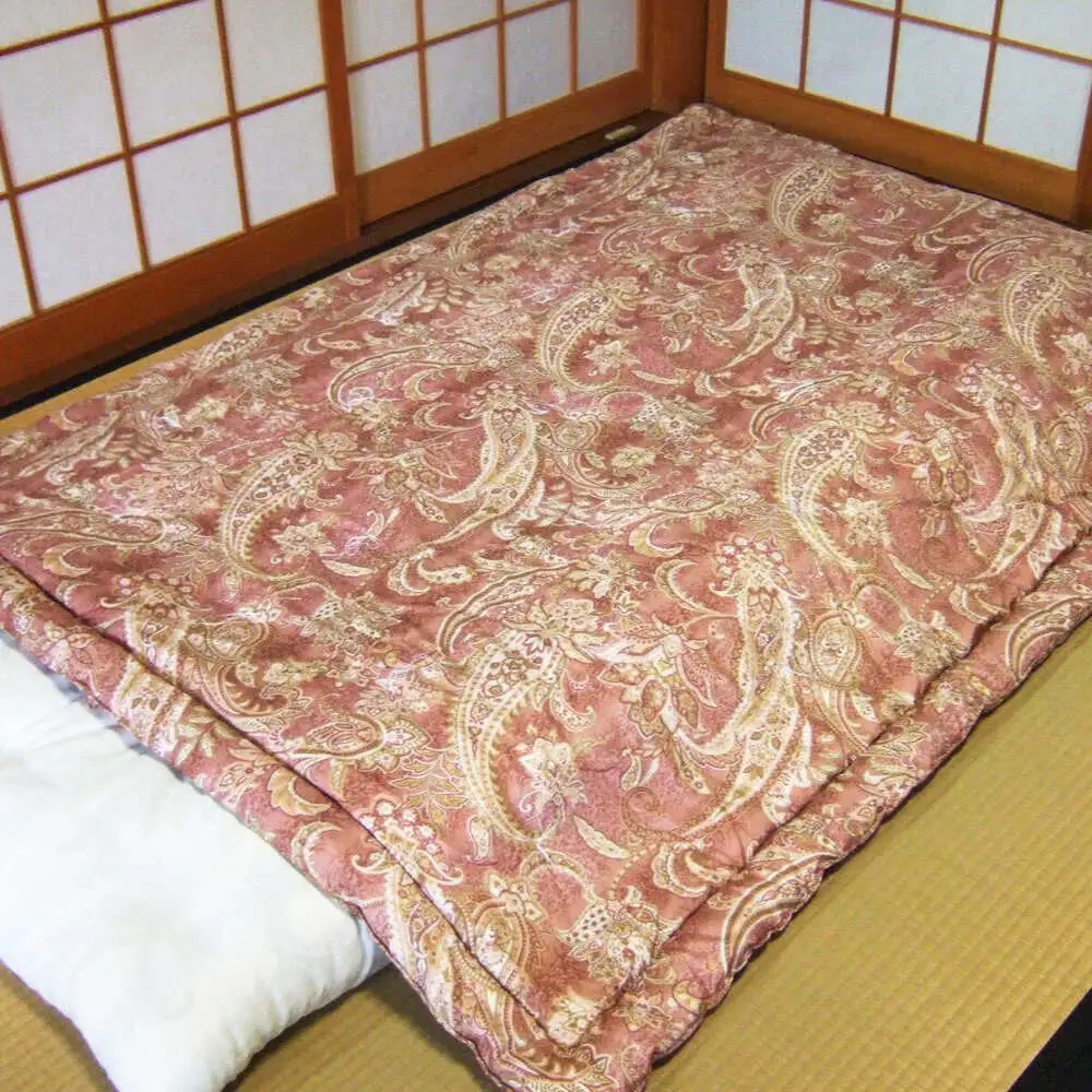国産真綿100％使用 近江真綿 手引き布団 1.5kg シングル 【赤色】[AQBN016] 布団 かけ布団