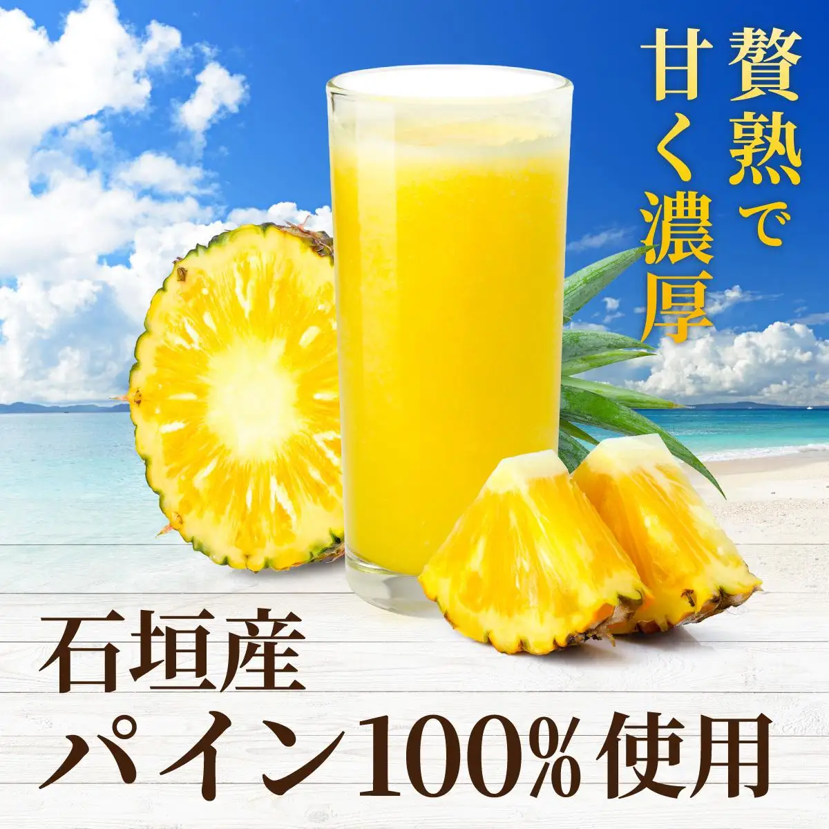 ジュース 贅熟 石垣島産パインアップルジュース(100%) 500ml×4本 パイナップル