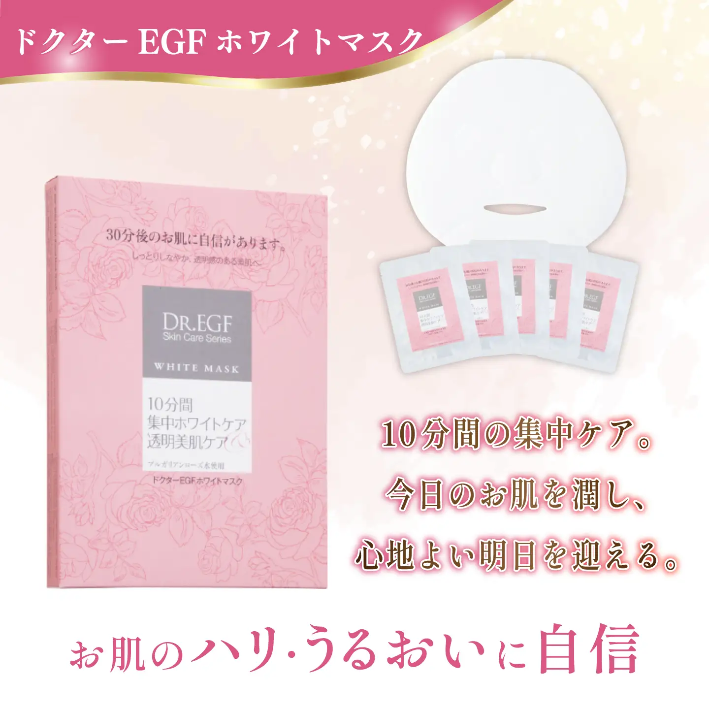 【12回定期便】EGF ホワイトマスク 5枚 [AMBS034] 美容 パック 顔パック