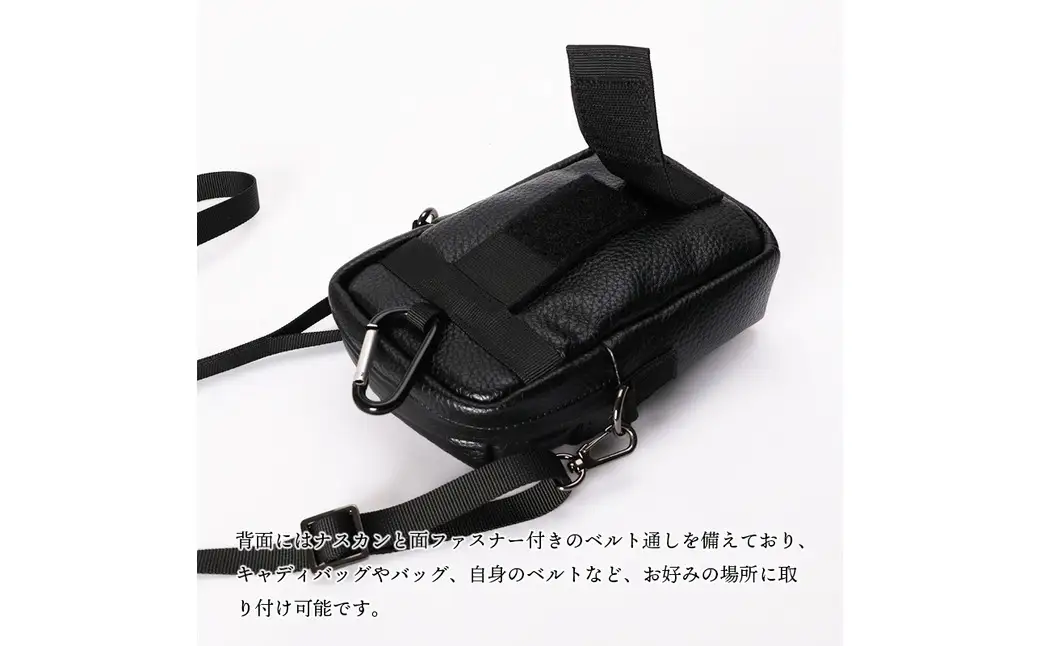 CREEZAN GOLF クリーザンゴルフ マルチケース ブラック CCGI-017-02 / ゴルフ ミニショルダーバッグ ゴルフバッグ 軽量 収納力 水濡れに強い 高機能合成皮革 ショルダーストラップ付き シンプル デザイン