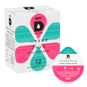 コーヒー カプセル 12P×3箱 UCC ハワイコナブレンド DPHK002 DRIP POD専用 ドリップポッド 専用カプセル トロピカルフルーツのような明るい酸味 南国の雰囲気 爽やか 透明感 静岡県 富士市 [sf103-009]