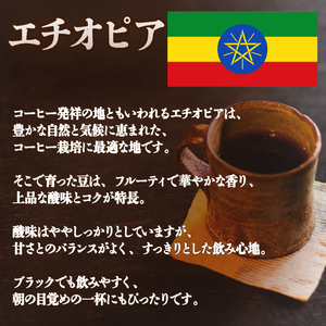 コーヒー 豆 2種 各 180g 計 360g 自家焙煎 珈琲 高級 豆 エチオピア 東ティモール 日野町