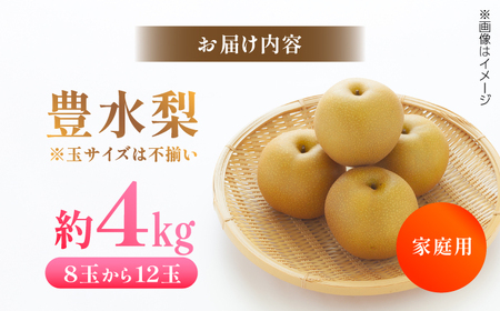 【先行予約】 川渕果樹園 豊水梨 約4kg 家庭用 〈2025年10月?発送〉 / 梨 なし ナシ 豊水 果物 フルーツ デザート 夏 秋 ヘルシー 健康 水分補給 【株式会社Dorago】[ATAM057]