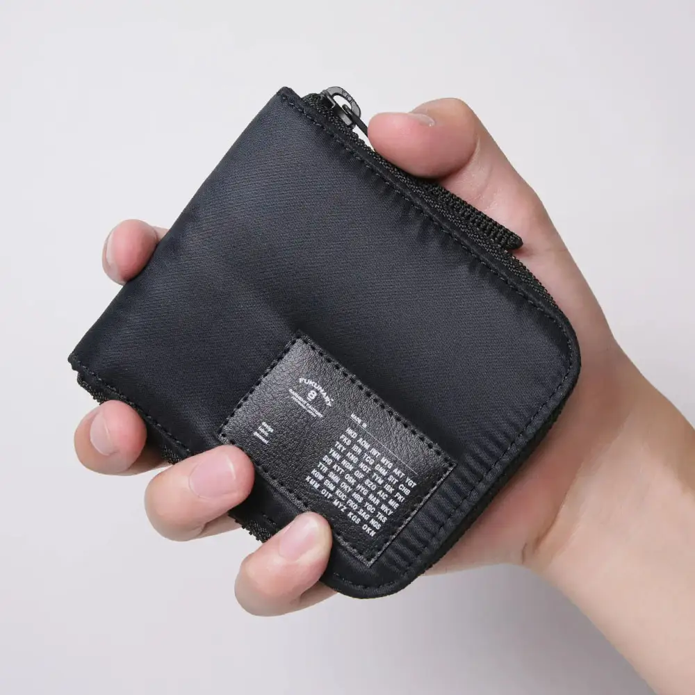 FUKUNARY 折り財布 ブラック MA-1テイスト ナイロン ツイル 二つ折り メンズ レディース ミリタリー調 おしゃれ 日本製 広島市 フクナリー F023