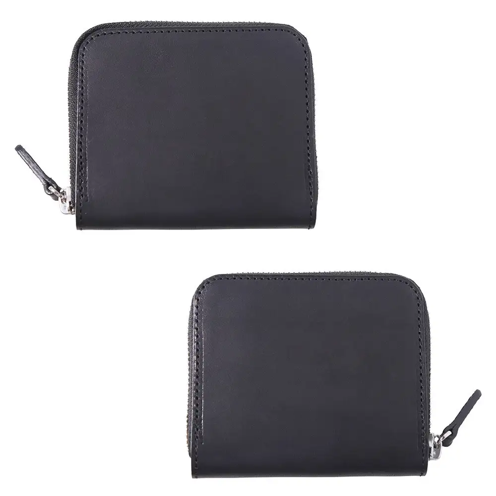 FUKUNARY ミニマム財布 黒 ブラック 栃木レザー アースレザー earth leather 本革 牛革 レザー 素材 ラウンドファスナー ファスナー ブランド メンズ レディース おしゃれ 大容量 小銭入れ 日本製 広島市 フクナリー L008
