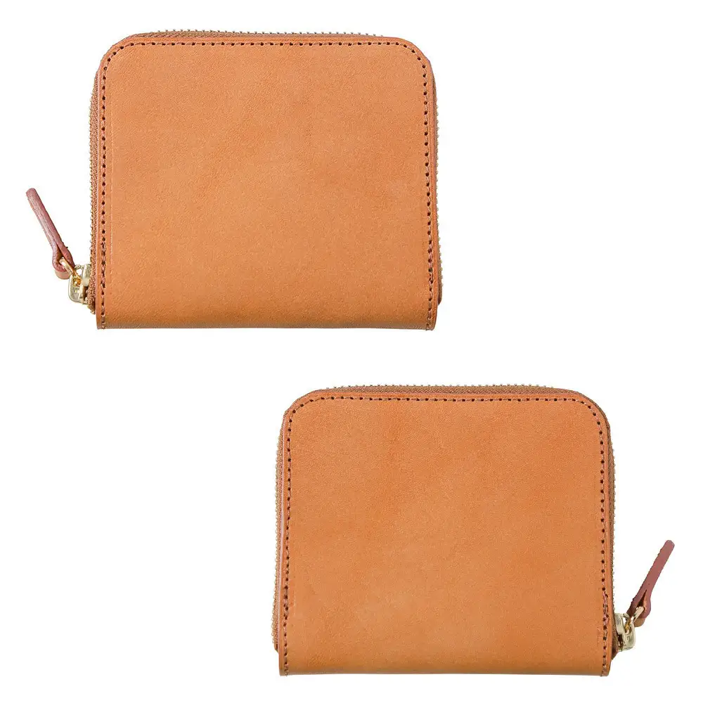 FUKUNARY ミニマム財布 淡茶 ベージュ 栃木レザー アースレザー earth leather 本革 牛革 レザー 素材 ラウンドファスナー ファスナー ブランド メンズ レディース おしゃれ 大容量 小銭入れ 日本製 広島市 フクナリー L008