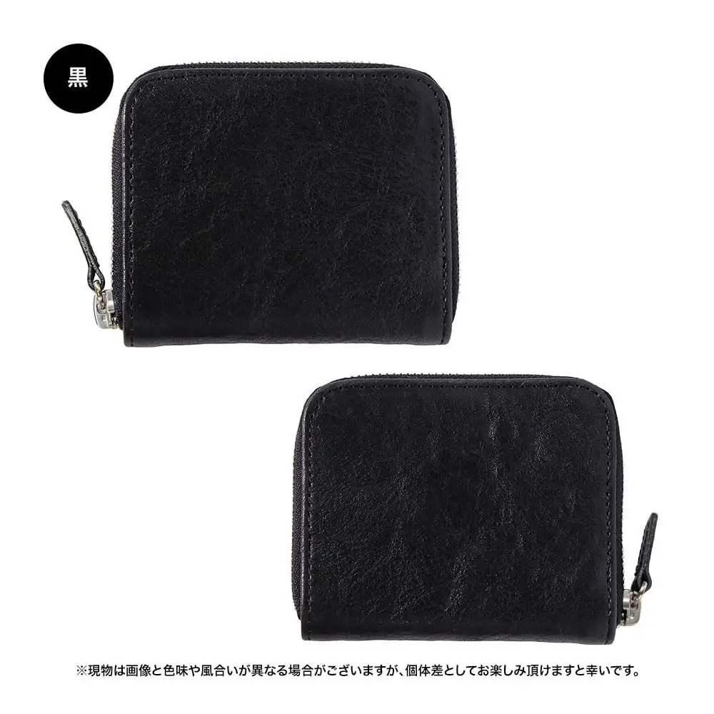 FUKUNARY ミニマム財布 黒 ブラック 栃木レザー Wコガシ 本革 牛革 レザー 素材 ラウンドファスナー ファスナー ブランド メンズ レディース おしゃれ 大容量 小銭入れ 日本製 広島市 フクナリー L008