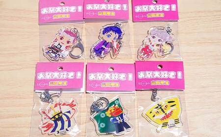 Officeマツモトのお祭り大好き！アクリルキーホルダー×6個【大神楽、虎舞、鹿舞、剣舞、八木節男子、八木節女子セット】 岩手県 山田町 三陸山田 郷土芸能 山田秋祭り 祭 無形文化財 文具 OM009