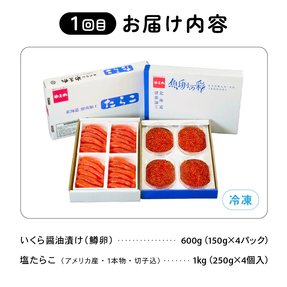 【毎月定期便】やまか 魚卵味わい便 全3回 R001-039