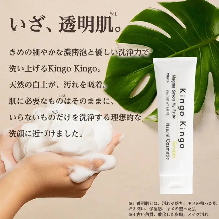 a742-F 【6回定期便】白土洗顔料 kingokingo・泡立てネット付(1本110g×6回)【てんげん】姶良市 スキンケア 泡 濃密泡 もっちり泡 洗顔料 洗顔 洗顔フォーム きんごきんご